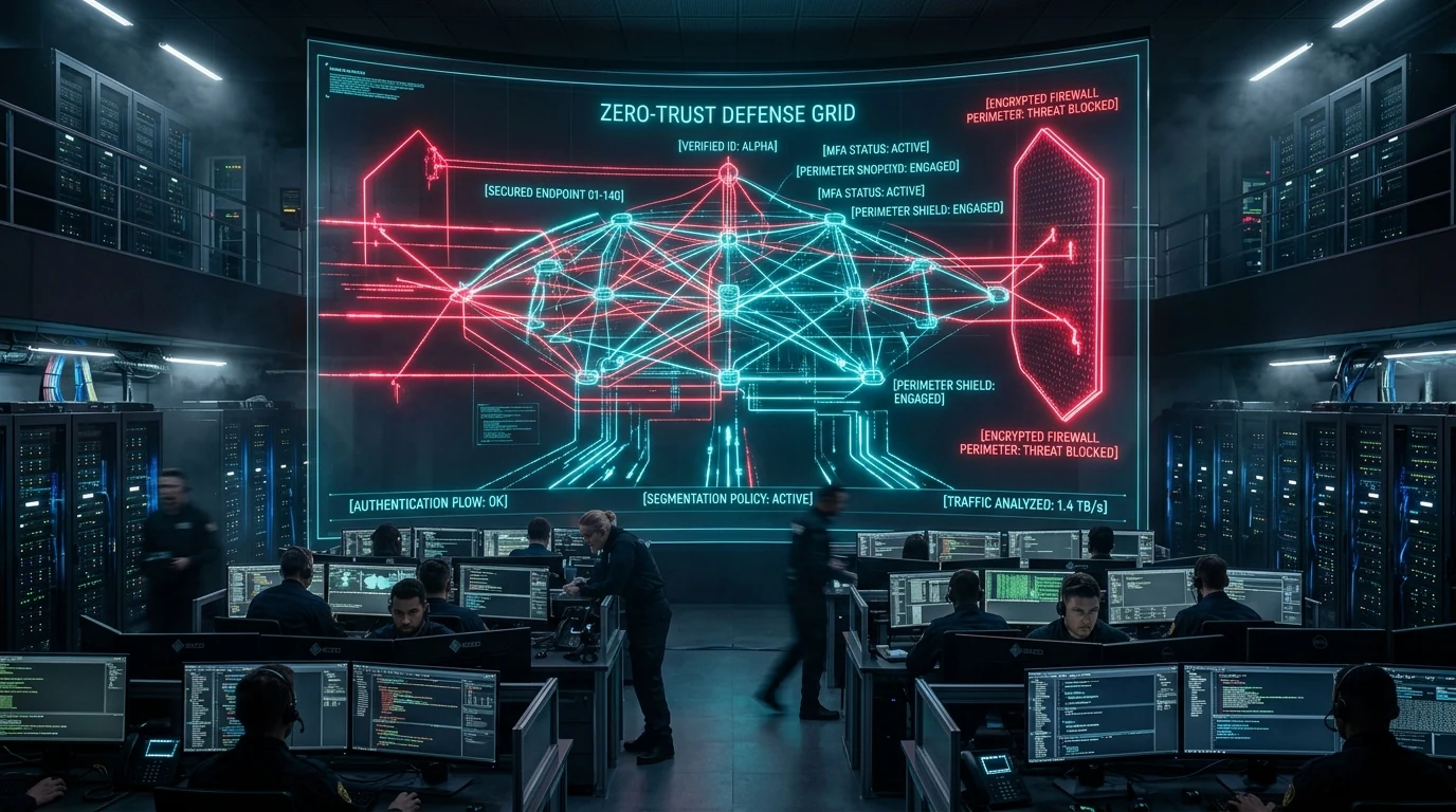 Zero-trust network security & perimeter defense grid